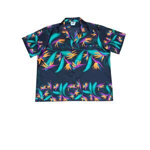 Hilo Hattie 2XL shirt casual button down Hawaiian black/multi made in Hawaii